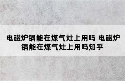 电磁炉锅能在煤气灶上用吗 电磁炉锅能在煤气灶上用吗知乎